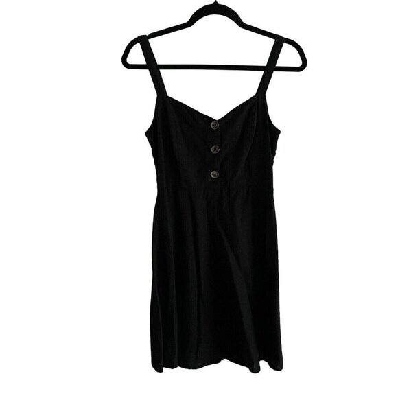 Jay Jays Women Size 6 Black Linen Blend V-Neck Sleeveless Casual Mini Sundress - Picture 1 of 8
